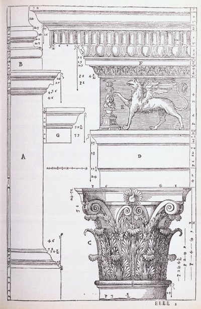 Decorative Details from the Temple of Antoninus and Faustina, Illustration from a Facsimile Copy of 